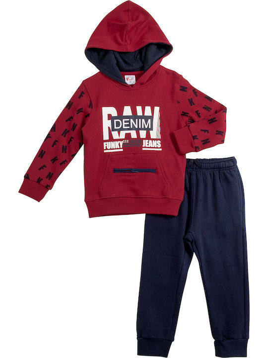 Funky Kids Sweatpants Set Burgundy 2pcs