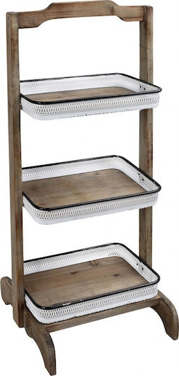 Espiel Ξύλινη Εταζέρα 3 Ορόφων Καφέ Π30xΜ35.5xΥ86cm