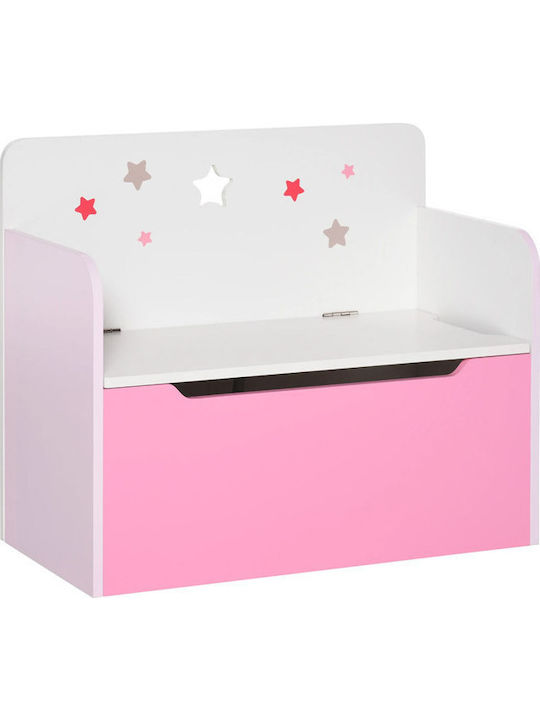 HomCom Children's Storage Box made of Wood Pink 60x30x50cm 1pcs