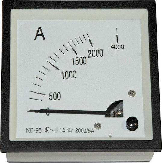 Adeleq Ammeter Electric Panel Analog Door Recessed Single-phase Door via Transformer 2000A/5A 220V 96x96mm 11-49620007