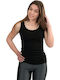 Lido Underwear LI310B Women's Sleeveless Cotton T-Shirt Black