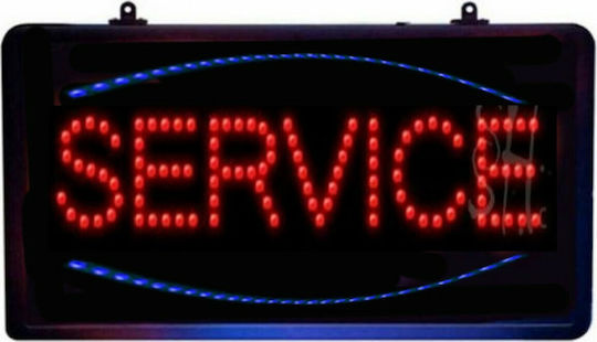 Service Rolling LED Sign Double Sided 48x25cm Red / Blue