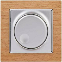 Elitra Plus Recessed Simple Complete Dimmer Switch Rotary 600W Brown