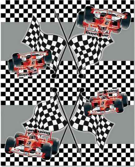 Next Race Car Party Tablecover Plastic 72x54cm Gray 24959---ΓΣ-2