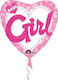 Balloon Foil Jumbo Girl Birth Heart Pink 91cm