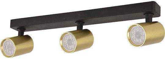Zambelis Lights Τριπλό Σποτ με Ντουί GU10 σε Μπρούτζινο Χρώμα