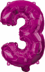 Balloon Foil Jumbo Number 3 Pink 95cm