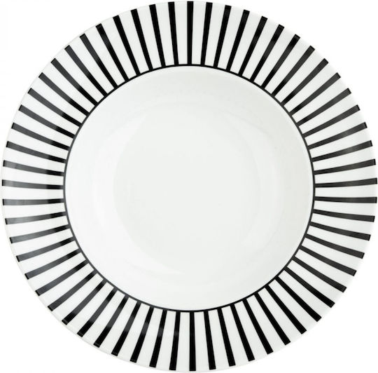 Dutch Rose Stripe Teller Suppe aus Porzellan Weiß mit Durchmesser 27.5cm