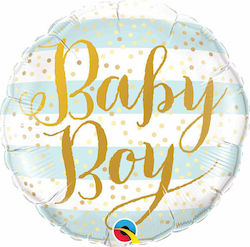 Balloon Foil Boy Birth Round Gold 45cm