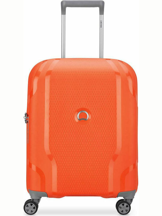 Delsey Clavel Cabin Hard Orange Suitcase with 4 Wheels Height 55cm