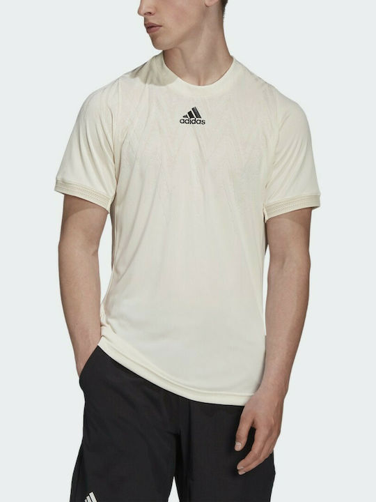 Adidas Tennis Primeblue Freelift Bărbați T-shirt Sportiv cu Mânecă Scurtă Wonder White