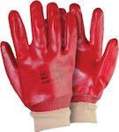 F.F. Group Gloves for Work Red PVC Chemical