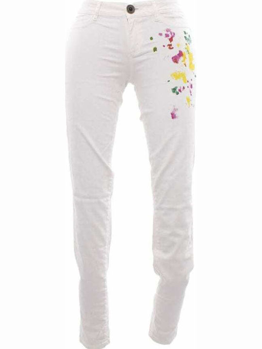 Desigual Bryan Femei Tesatura Pantaloni Alb