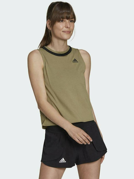 Adidas Club Knotted Tennis Women's Athletic Blouse Sleeveless Orbit Green