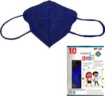 Famex Μάσκα Προστασίας FFP2 NR για Παιδιά σε Navy Μπλε χρώμα 10τμχ