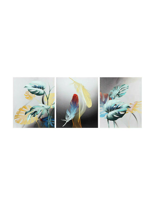 Keskor Τρίπτυχος Πίνακας σε Καμβά 150x60cm