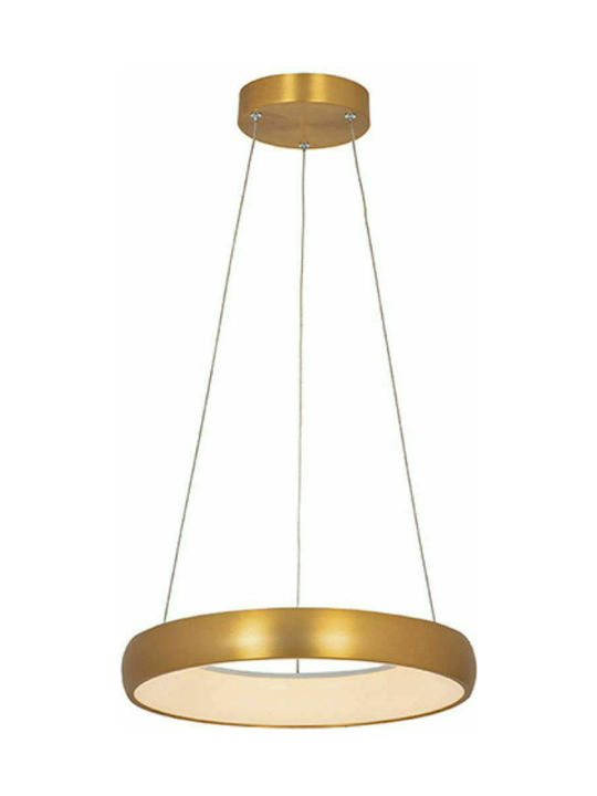 Zambelis Lights Μοντέρνο Κρεμαστό Φωτιστικό Καμπάνα σε Χρυσό Χρώμα