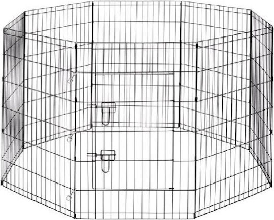 Pet Camelot Πάρκο Σκύλου 8 Πλευρών 60x76cm από Μέταλλο σε Μαύρο Χρώμα 60 x 76εκ.