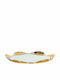 Keskor Metallic Oval Decorative Tray with Mirror Χρυσός 29.5x29.5x3.5cm