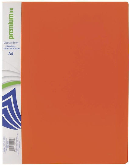 A&G Paper Clipboard Flexible with 20 plastic sleeves Slides for Paper A4 Orange 1pcs