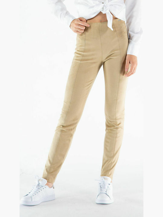 Guess Frauen Lang Leggings Hochgeschnitten Braun