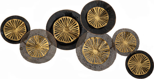 Zen Collection Wanddekoration Geometrisches Element Goldfarben aus Metall 105x6,5x50cm