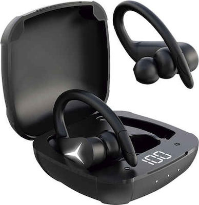 Ksix Sport Buds 2 Bluetooth Handsfree Ακουστικά με Αντοχή στον Ιδρώτα και Θήκη Φόρτισης Μαύρα
