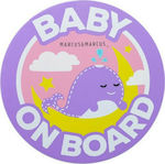 Marcus & Marcus Σήμα Baby on Board με Αυτοκόλλητο Φαλαινίτσα Ροζ