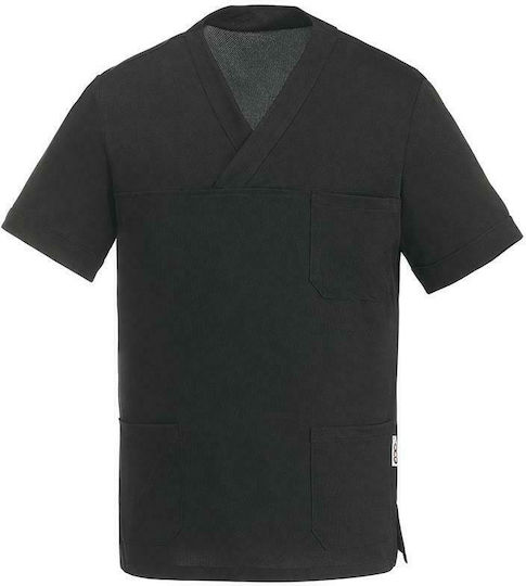 Egochef Μπλούζα Σεφ Unisex Μαύρη με Κοντό Μανίκι