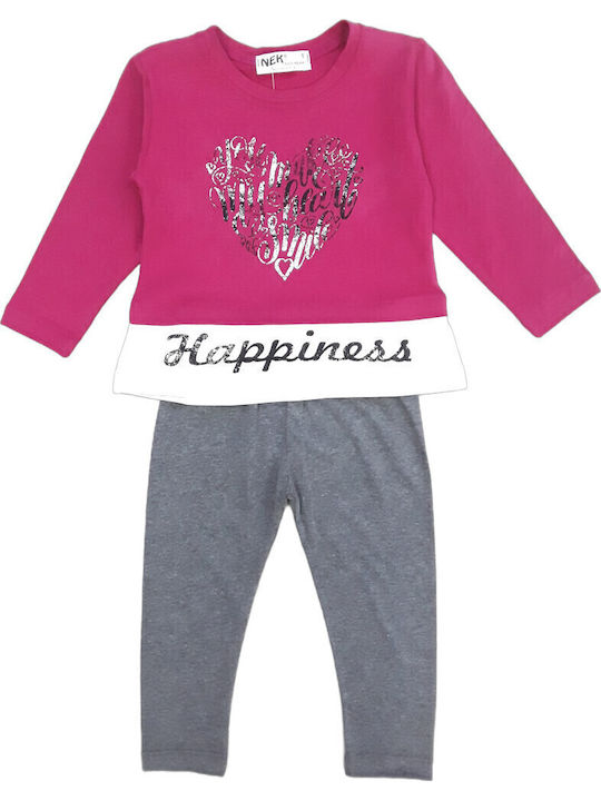 Nek Kids Wear Παιδικό Σετ με Κολάν Φούξια 2τμχ