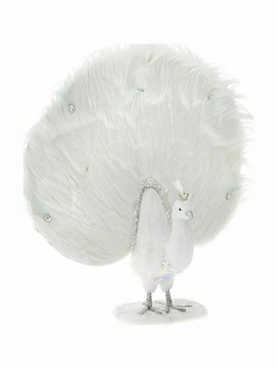 Iliadis Christmas Fabric Figure Peacock White Height 63cm