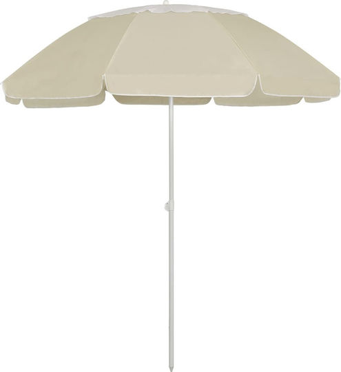 vidaXL Folding Beach Umbrella Diameter 3m with UV Protection Yellow vidaXL