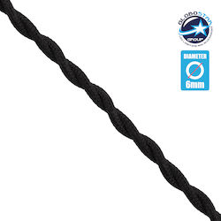GloboStar Fabric Cable 2x0.75mm² Πλεκτό Black 77620
