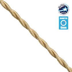 GloboStar Υφασμάτινο Καλώδιο 2x0.75mm² Πλεκτό σ...