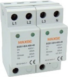 Maxge MAXGE SGS1-B Мълниезащитен T2 Четириполюсен 80kA Maxge MAXGE SGS1-B Мълниезащитен T2 Четириполюсен 80kA