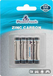 Powertech Цинкови батерии Цинк AAA 1.5V 4бр