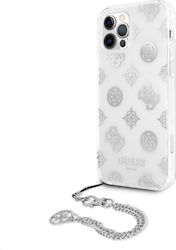 Guess Chain Peony Plastic Back Cover with Strap Silver (iPhone 12 Pro Max)