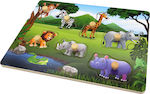 Holz Kinder Steckpuzzle Ζωα της Ζούγκλας für 3++ Jahre 7pcs Remoundo