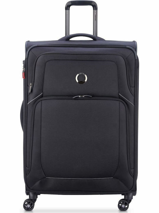 Delsey Optimax Großer Reisekoffer Weichschalen Schwarz mit 4 Räder Höhe 70.5cm 328582000T9