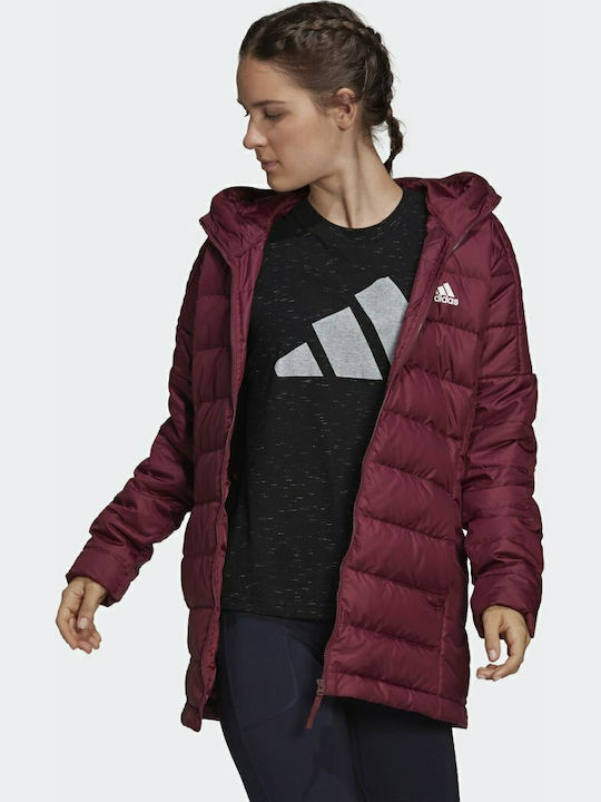 Essentials Down Lungă Jachetă de femei Puffer Victory Crimson