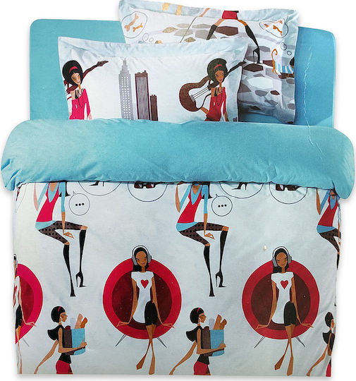 Das Home Σετ Σεντόνια Μονά Βαμβακερά Casual Kid 160x260cm 3τμχ