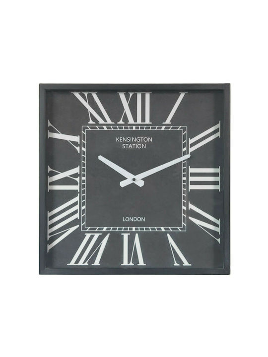 InTheBox Square Ceas de Perete Antic Metalic Negru - Alb 40x40cm