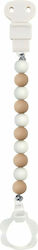 Nattou Clip Pacifier with Beads made of Silicone White-Beige