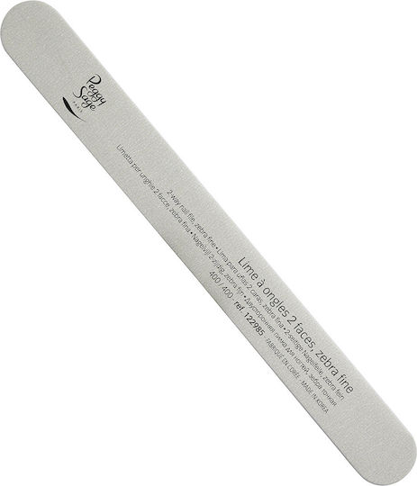 Peggy Sage Straight Paper Nail File 400/400 2 Views Zebra Fine 122985