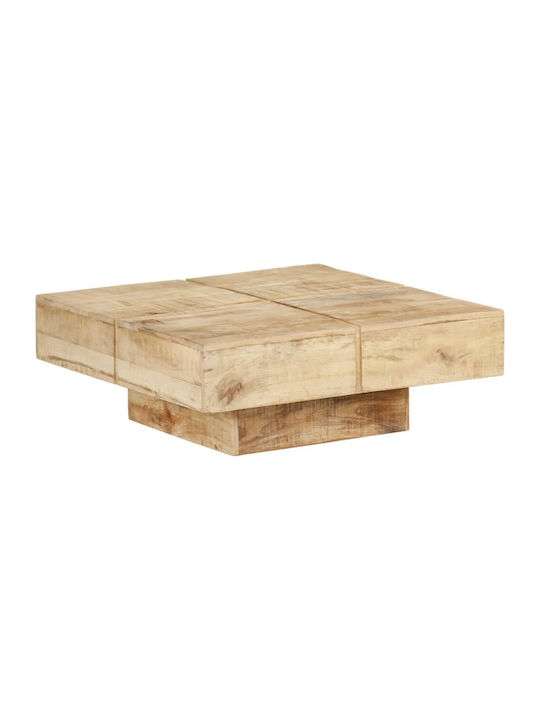 Square Solid Wood Coffee Table Ξύλο Μάνγκο L80xW80xH28cm