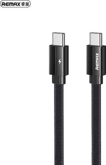 Remax Colorado Series Braided USB 2.0 Cable USB-C male - USB-C 100W PD Μαύρο 1m RC-196c