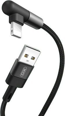 XO NB152 Winkel (90°) / Geflochten USB-A zu Lightning Kabel Schwarz 1m (XO-NB152LBK)