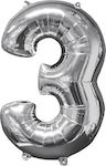 Balloon Foil Jumbo Number Silver 66cm