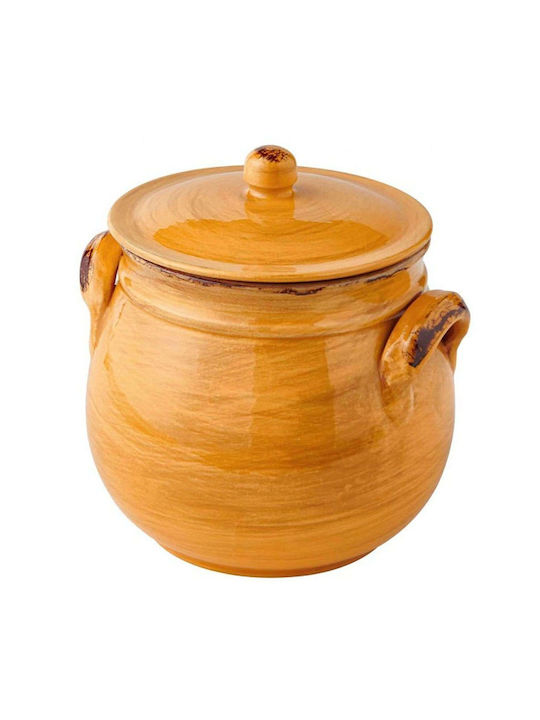 Brandani Le Primizie Γάστρα Στρογγυλή Κεραμική Κίτρινη 22x22cm