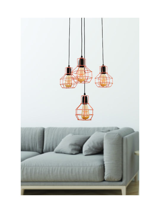 Klikareto Perro Pendant Light Copper Grid for 4...